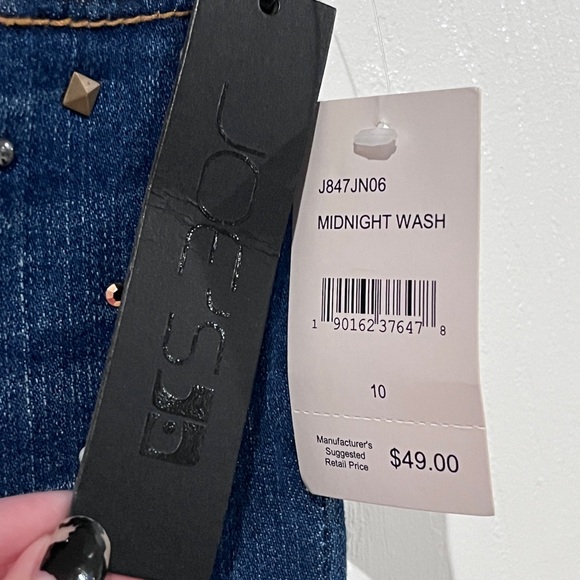 Joes The Smith Mid Rise Girls Size 10 Distressed Embellished Straight Ankle Jean - Picture 3 of 3